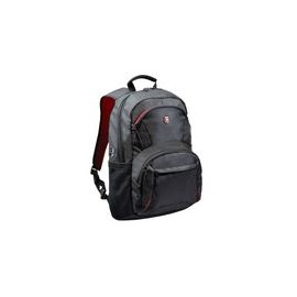 Backpack Port 15.6 Houston Negra con Detalles Rojos - Envío Gratuito