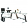 Escritorio Officemax en L Melrose Cristal Templado Gris