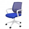 Silla Officemax Secretarial Río Mesh Tela Blanca con Asiento y Respaldo Azul