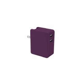 Adaptador Pared Doble Case Logic 2USb 2.1AMP UL Morado - Envío Gratuito