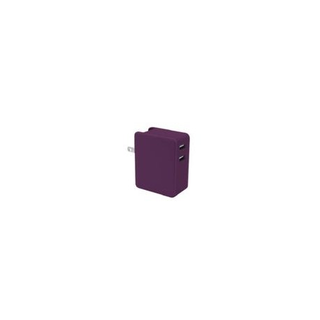 Adaptador Pared Doble Case Logic 2USb 2.1AMP UL Morado - Envío Gratuito