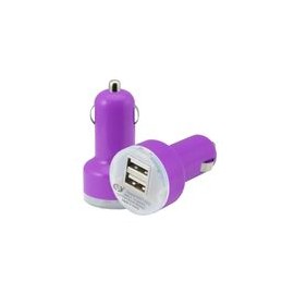 Cargador Auto USB Dual 3.1amp Morado - Envío Gratuito