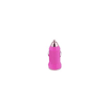 Cargador Auto Mini USB 1AMP Rosa - Envío Gratuito