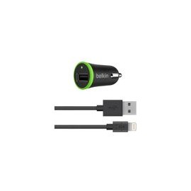 Cargador Auto con Cable Lightning Belkin Negro - Envío Gratuito