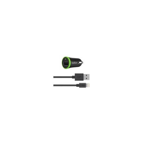 Cargador Auto con Cable Lightning Belkin Negro - Envío Gratuito