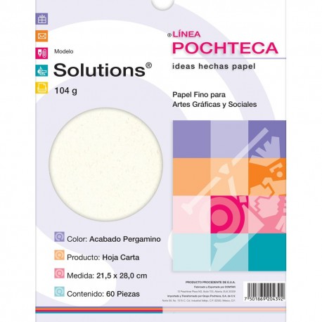 PAPEL SOLUTIONS TAMANO CARTA PERGAMIN0 60HJS 104GRS - Envío Gratuito