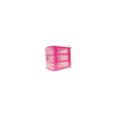 Mini Cajonera Escritorio 3 Niveles Rosa/Azul - Envío Gratuito