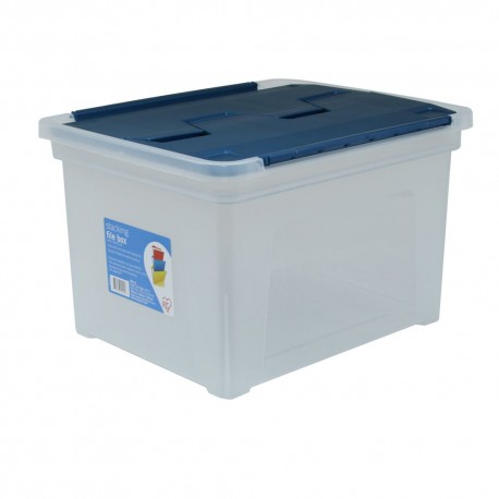 CAJA PLASTICO ARCHIVO TRANSP 35.23X46.36X27.38CM 35LT - Envío Gratuito