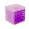 Cajonera de escritorio Leon plástico, 3 niveles morado