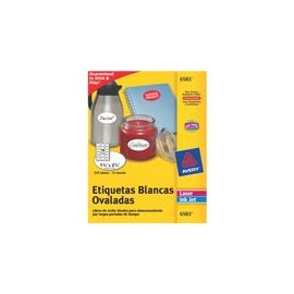 ETIQUETA OVALADAS BLANCAS 3.8X6.2 CON 270 PZA - Envío Gratuito