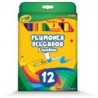 Plumones Crayola Delgados Lavables 12 piezas