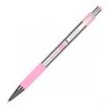 Boligrafo Retractil Rosa Cuerpo Acero Inox
