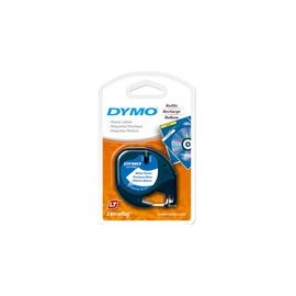 Cinta Dymo Blanca Plastificada 12mm - Envío Gratuito