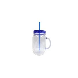 Vaso con Popote 20oz Azul - Envío Gratuito