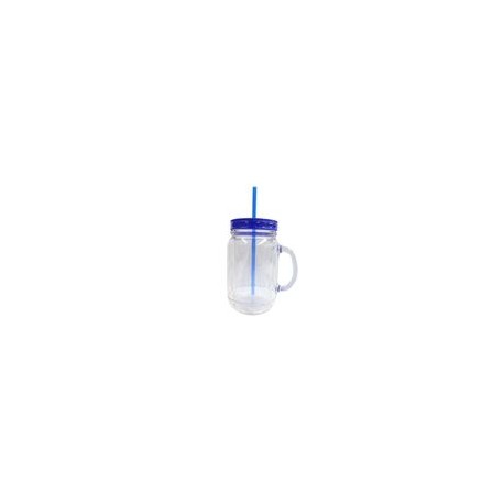 Vaso con Popote 20oz Azul - Envío Gratuito