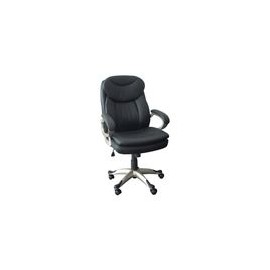 Silla Officemax Ejecutiva Hills Polipiel Negro - Envío Gratuito